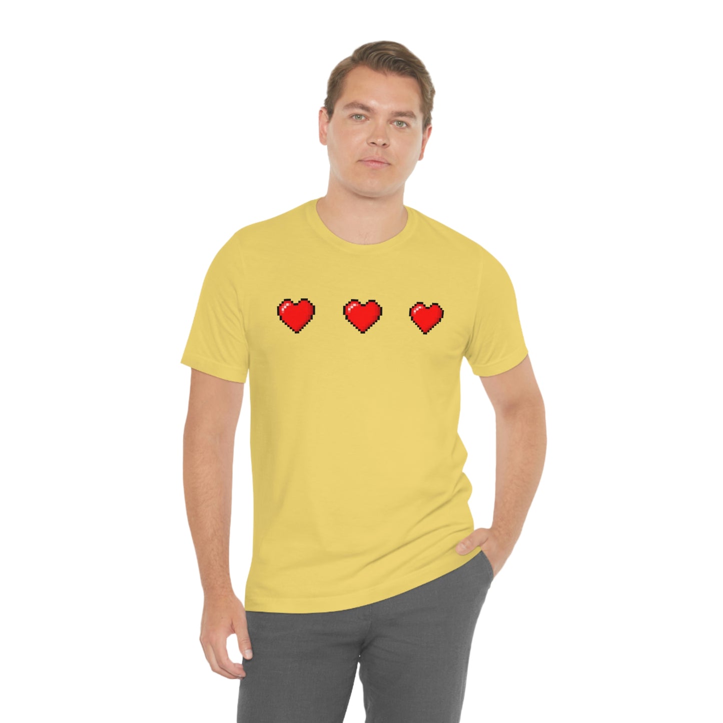 Hearts 8 Bit Style Unisex Jersey Short Sleeve Tee