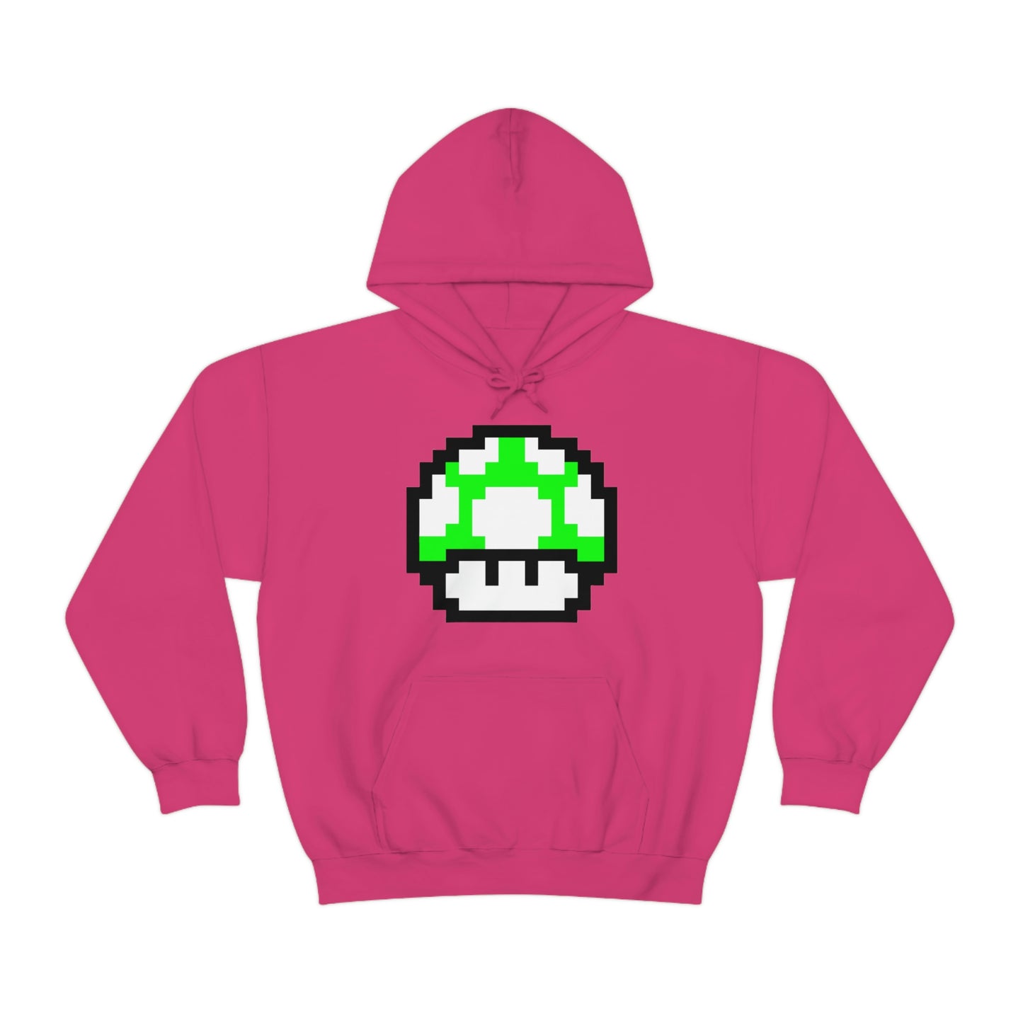 Mushroom 1UP 8 Bit Retro Style Unisex Hooded Sweatshirt