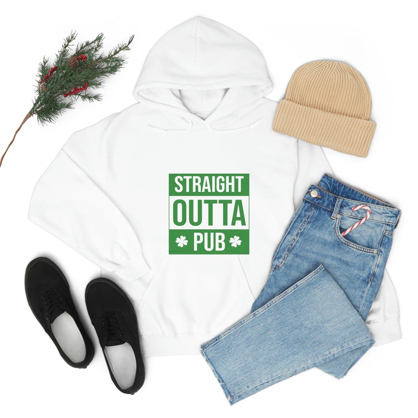 Straight Outta Pub Style Unisex Hooded Sweatshirt