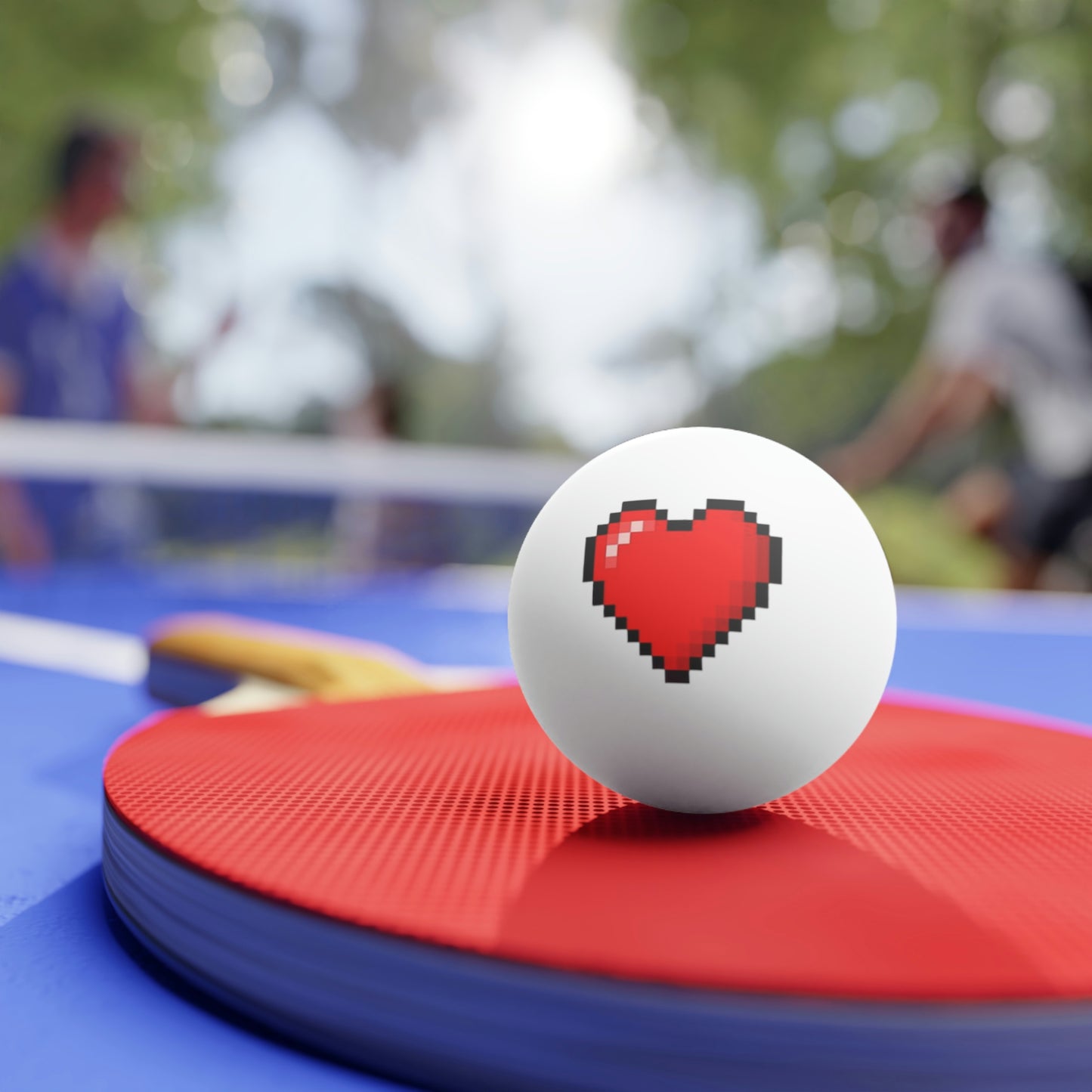 Hearts 8 Bit Style Ping Pong Balls, 6 pcs