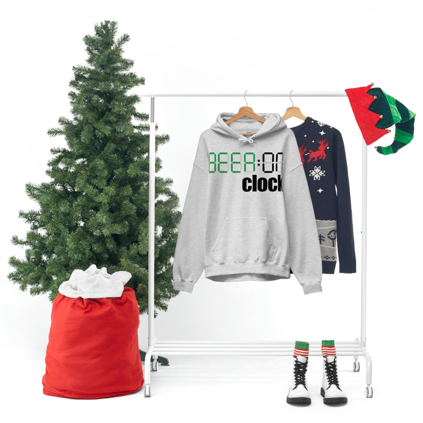Beer on Clock Unisex Hooded Sweatshirt