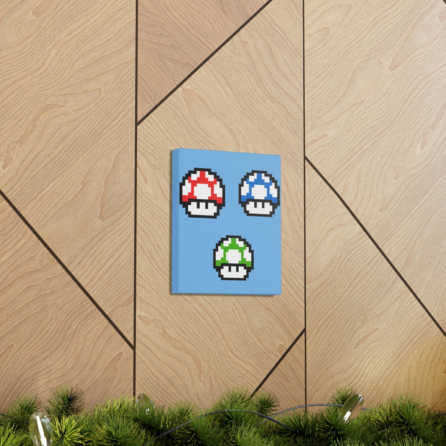 Mushroom 8 Bit Style Canvas Gallery Wraps