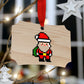8 Bit Santa Style Wooden Christmas Ornaments