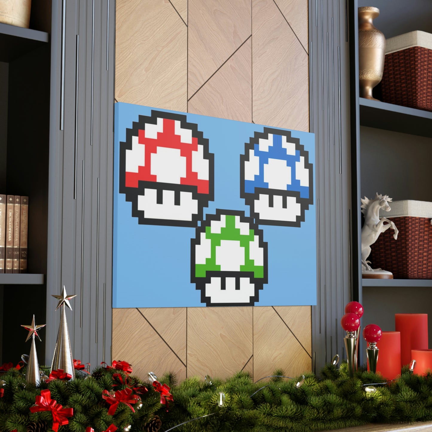 Mushroom 8 Bit Style Canvas Gallery Wraps