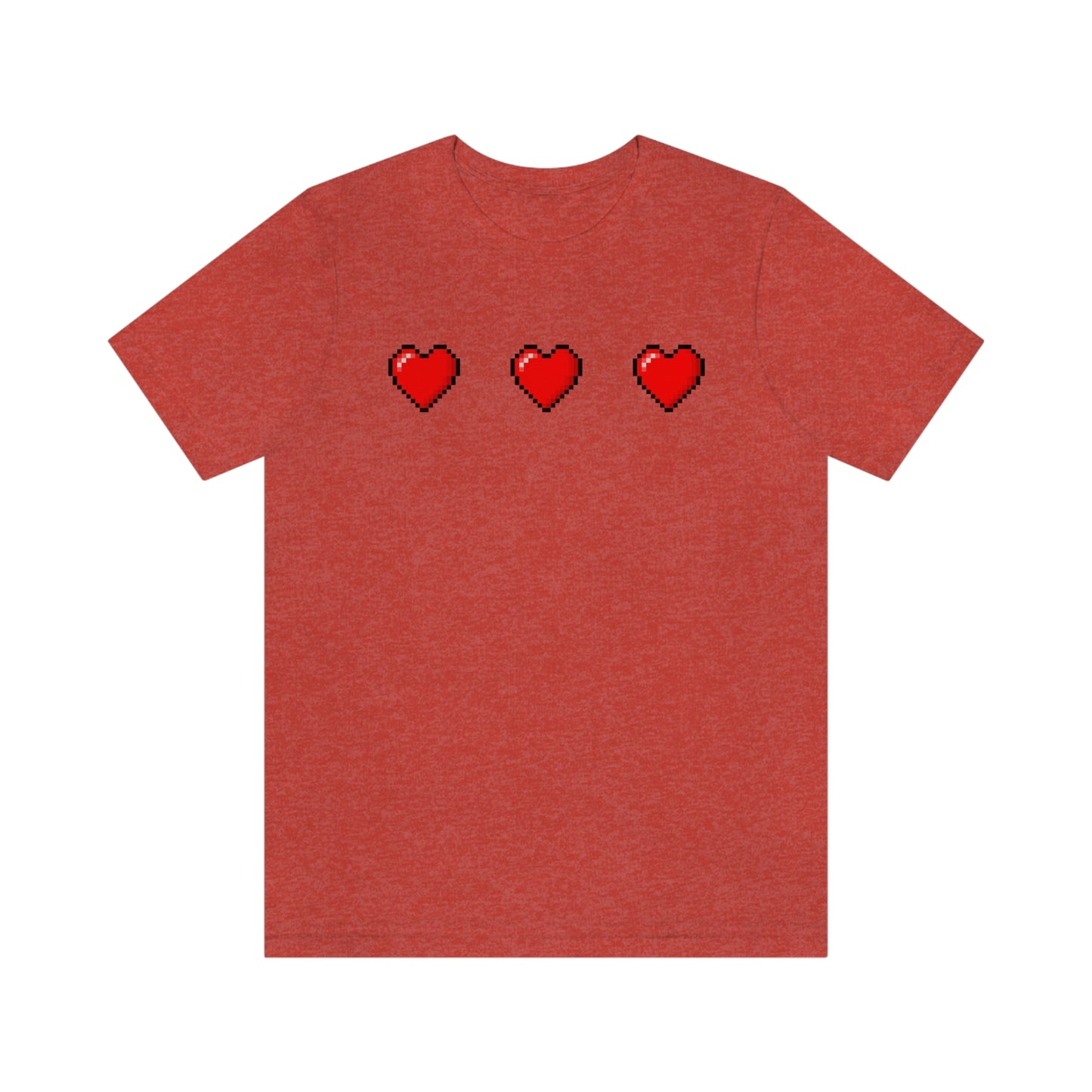 Hearts 8 Bit Style Unisex Jersey Short Sleeve Tee