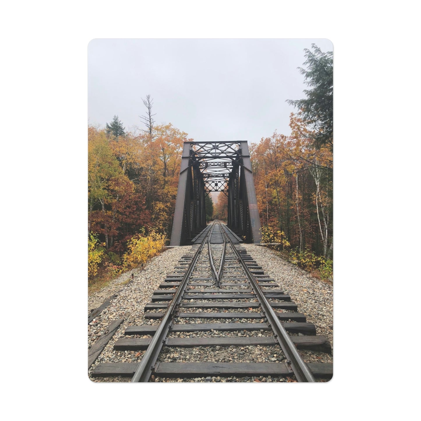Train Tracks Fall Style Playing Cards
