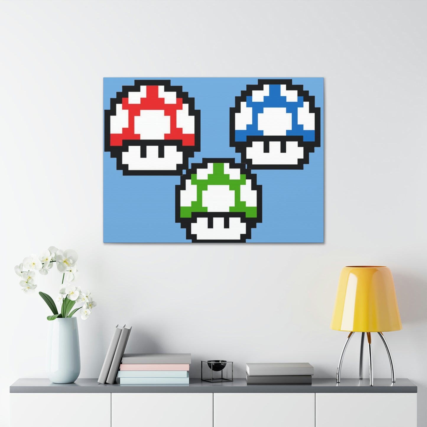 Mushroom 8 Bit Style Canvas Gallery Wraps