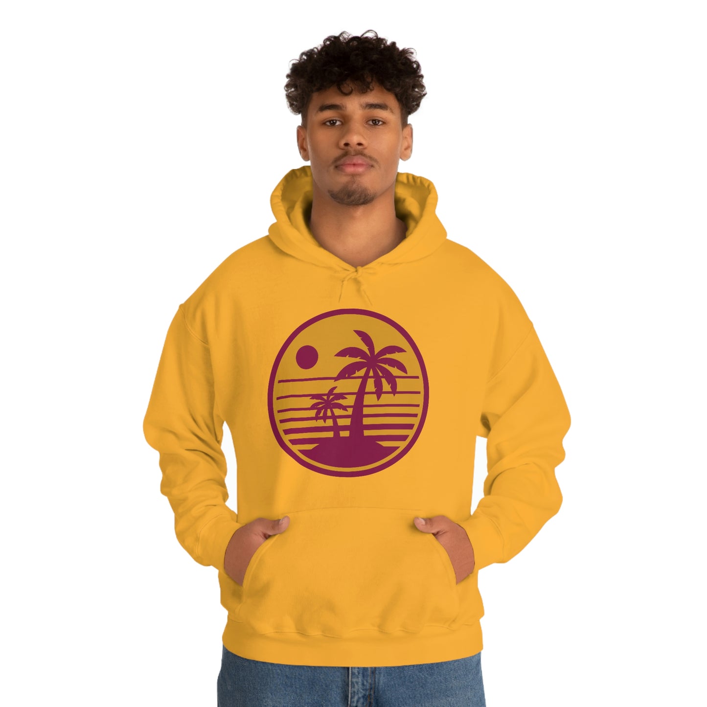 Retro Sunset Beach Unisex Hooded Sweatshirt