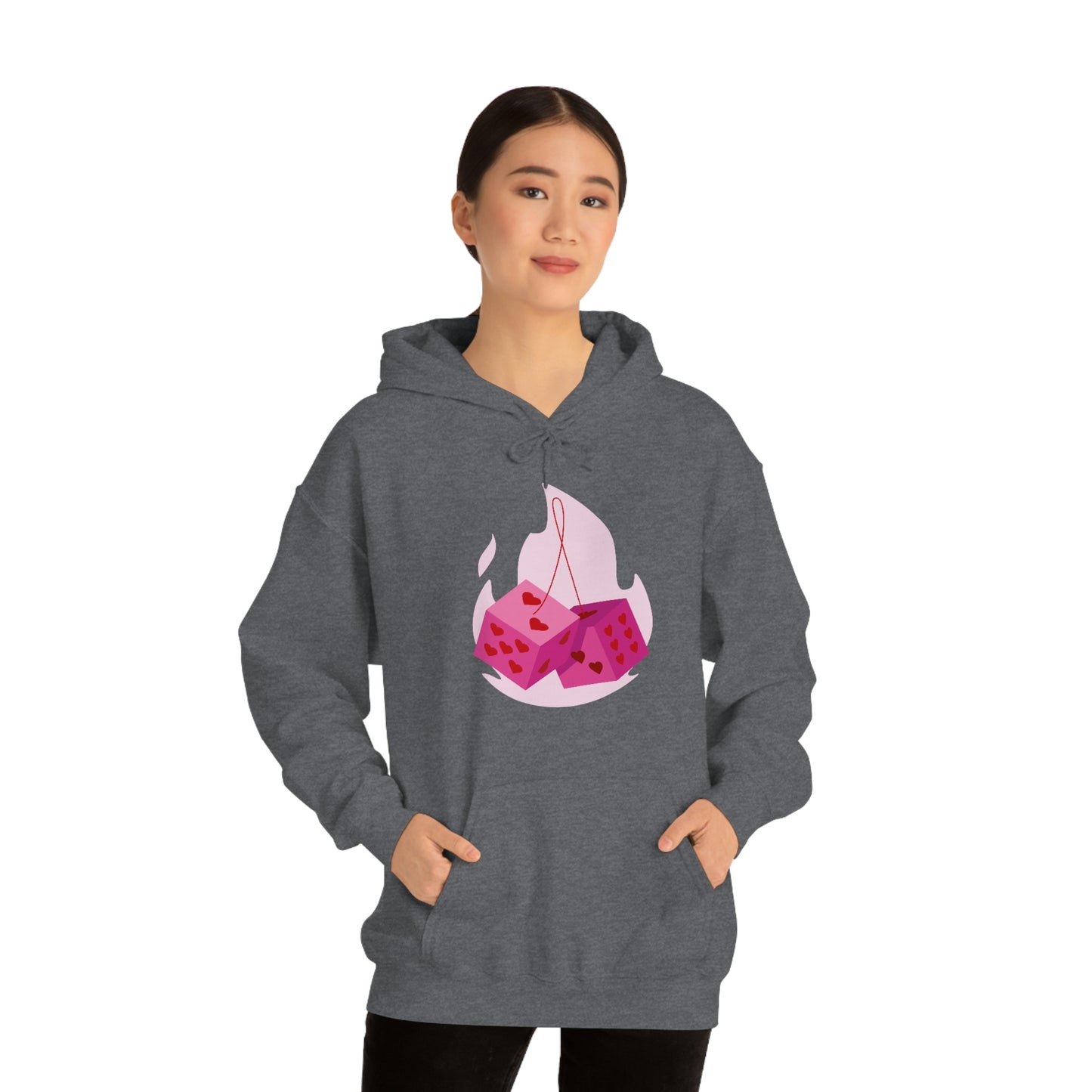 Dice Hearts Unisex Hooded Sweatshirt