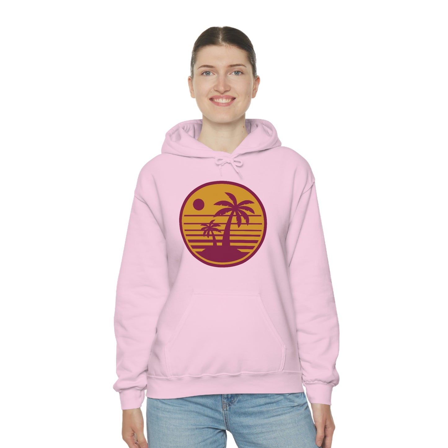 Retro Sunset Beach Unisex Hooded Sweatshirt