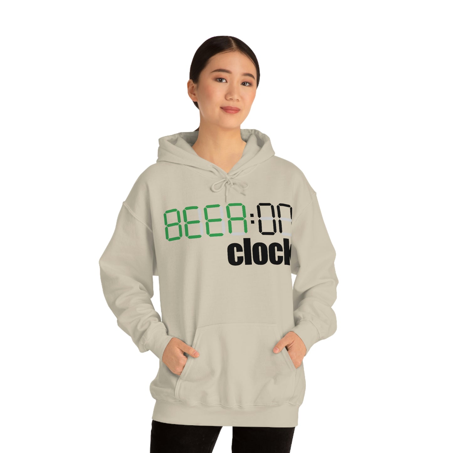 Beer on Clock Unisex Hooded Sweatshirt