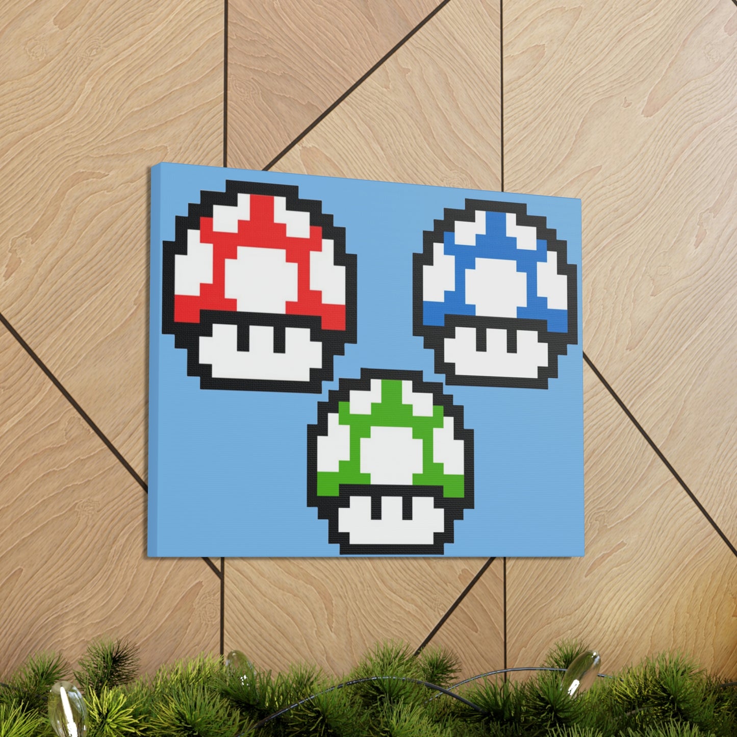 Mushroom 8 Bit Style Canvas Gallery Wraps