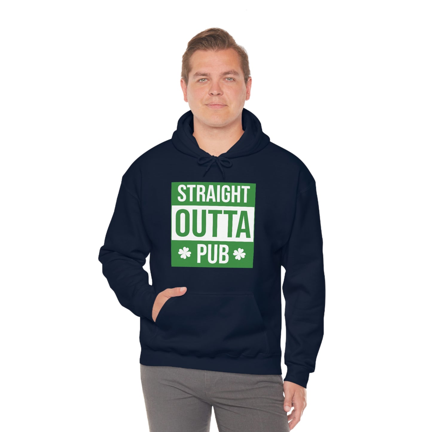 Straight Outta Pub Style Unisex Hooded Sweatshirt