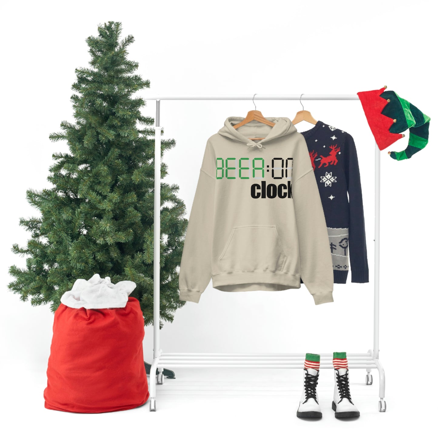 Beer on Clock Unisex Hooded Sweatshirt