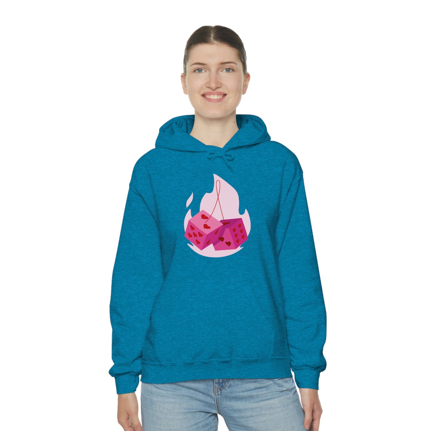 Dice Hearts Unisex Hooded Sweatshirt