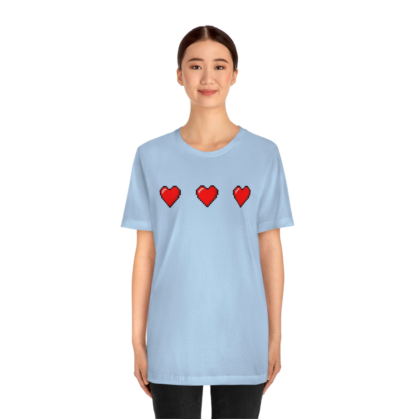 Hearts 8 Bit Style Unisex Jersey Short Sleeve Tee