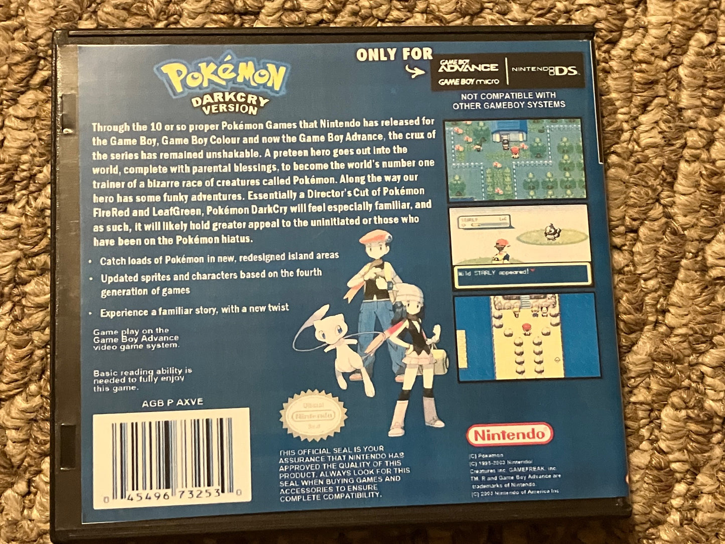 Pokemon Dark Cry Version Nintendo Game Boy Advance Video Game
