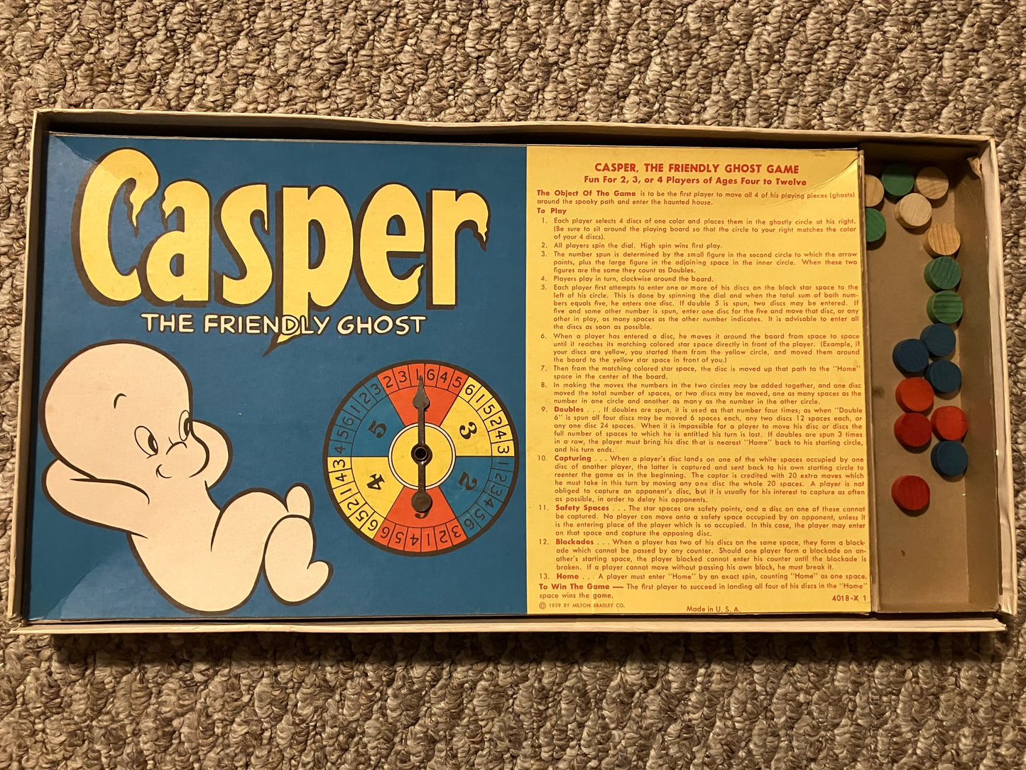 Casper The Friendly Ghost Vintage 1959 Board Game