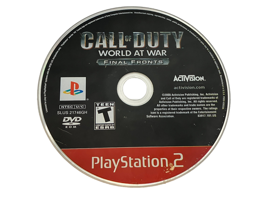 Call of Duty: World At War Final Fronts Sony PlayStation 2 PS2 Disc Only