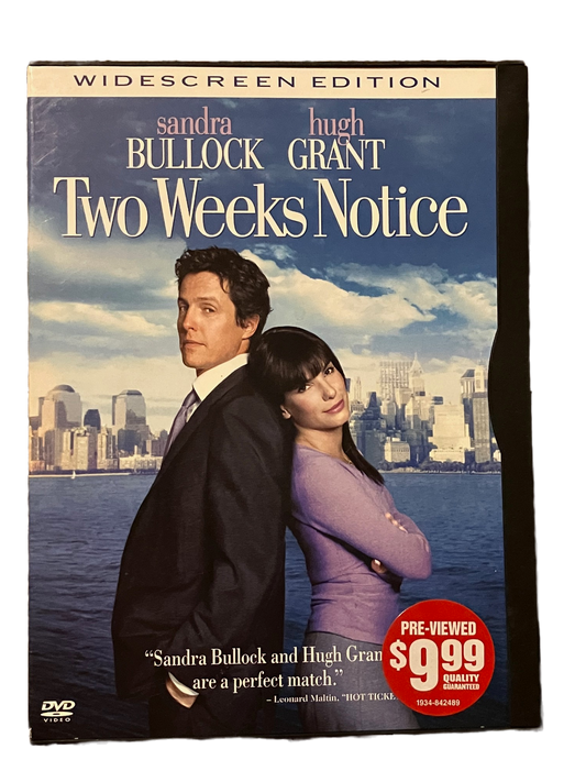 Two Weeks Notice Used DVD Movie. Hugh Grant & Sandra Bullock