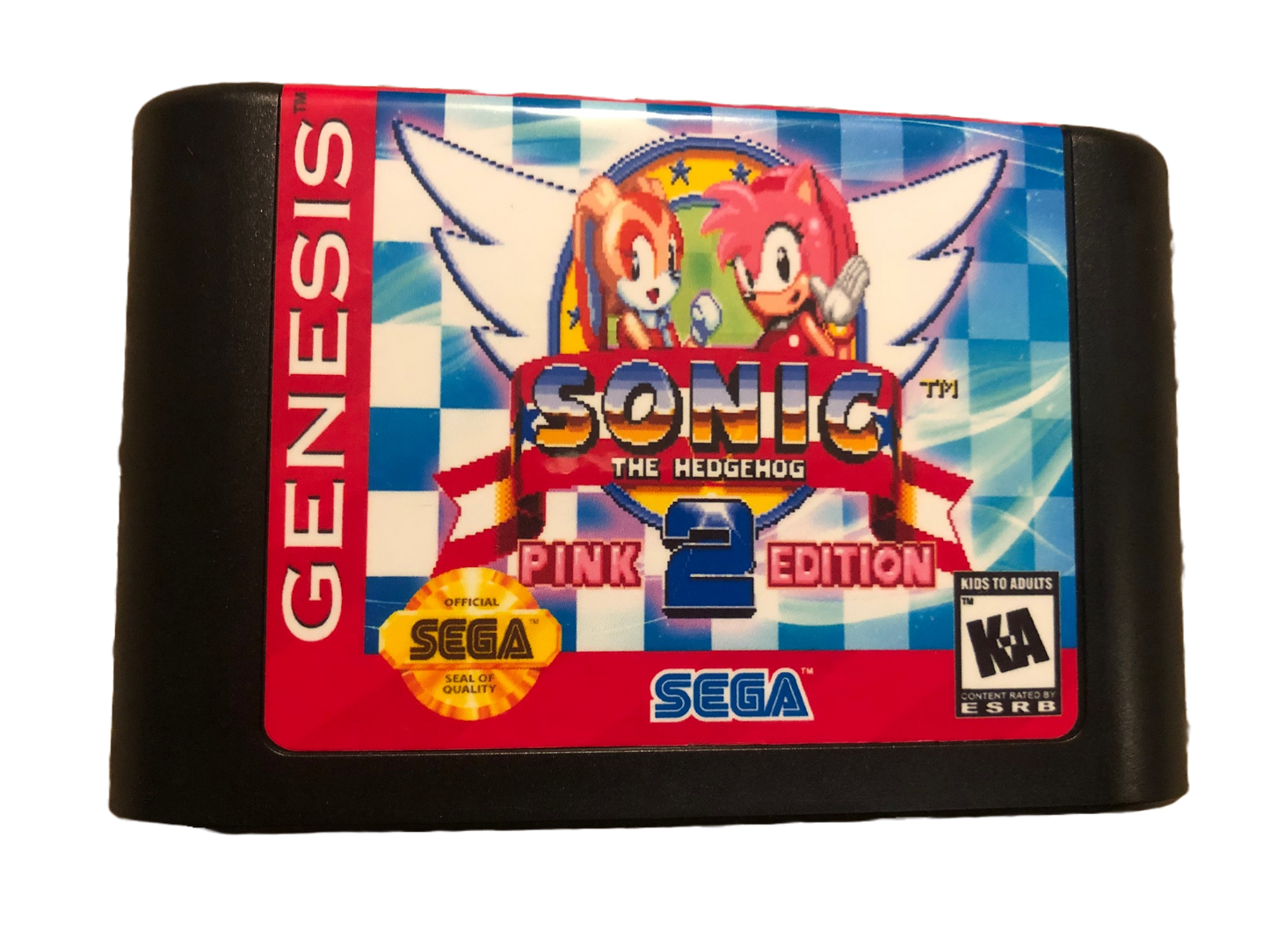 Sonic The Hedgehog 2 Pink Edition Sega Genesis Video Game.
