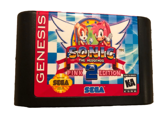 Sonic The Hedgehog 2 Pink Edition Sega Genesis Video Game.