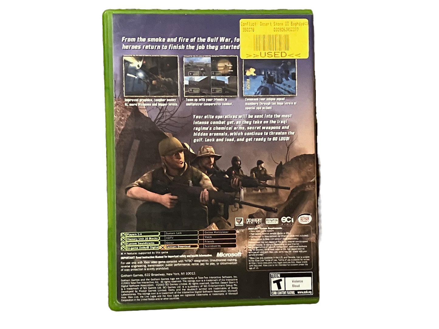 Conflict Desert Storm II Back To Baghdad Original Xbox Complete