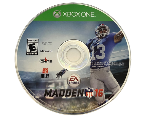 Madden 16 Xbox One Game. Disc Only.