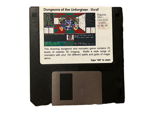 Moraff's Dungeons of the Unforgiven Vintage PC MS Dos Game