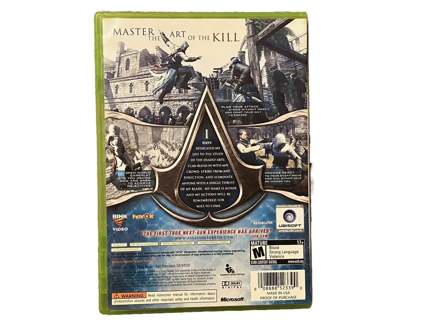 Assassins Creed Xbox 360 Complete