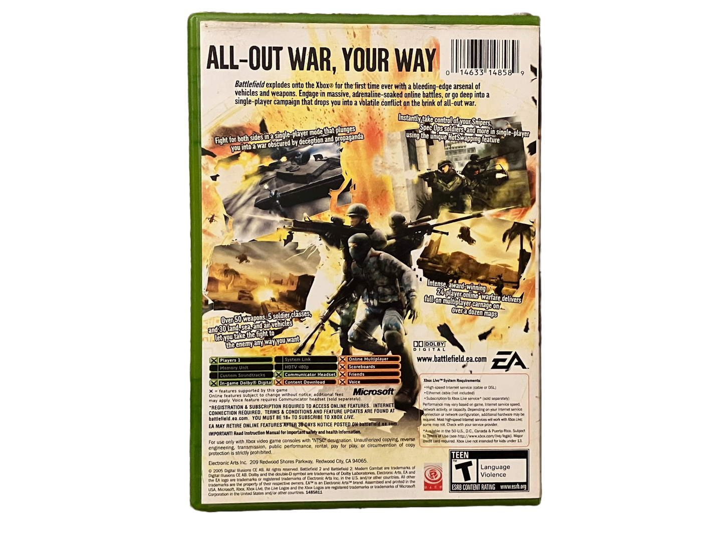 Battlefield 2 Modern Combat Original Xbox Complete