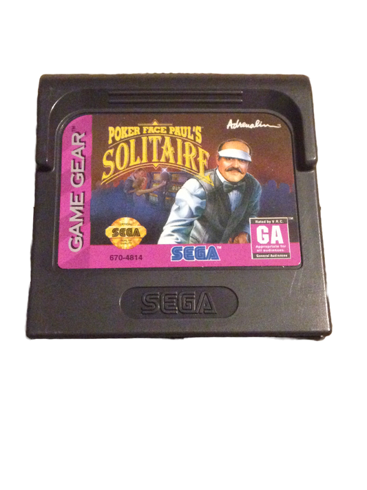 Poker Face Paul's Solitaire Sega Game Gear Video Game