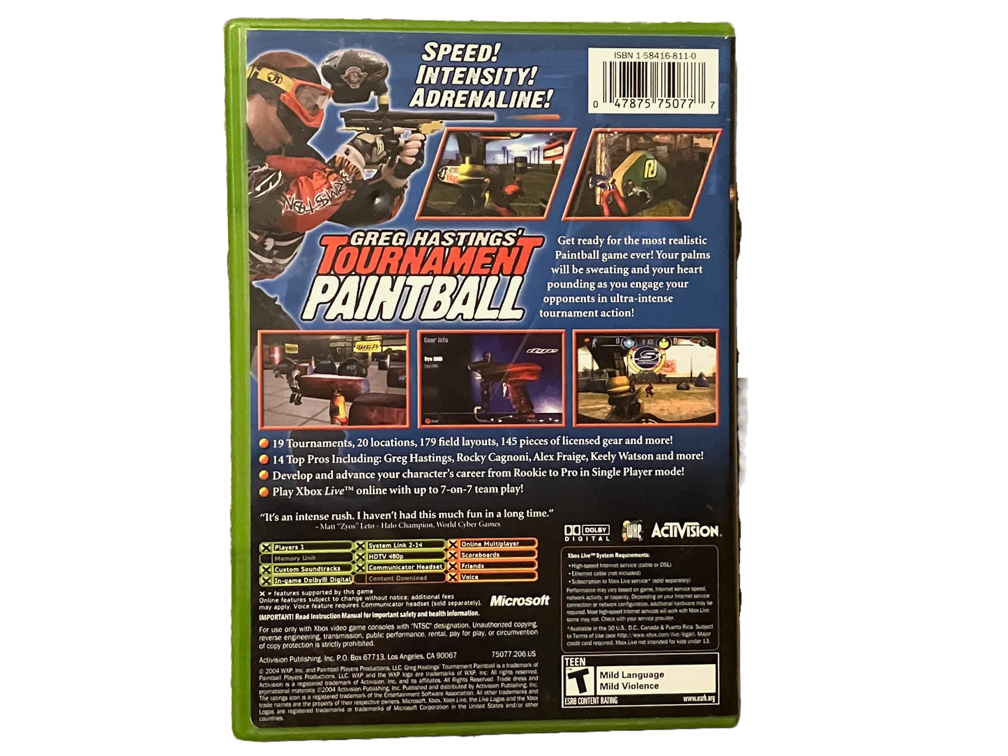 Greg Hastings' Tournament Paintball Original Xbox Complete