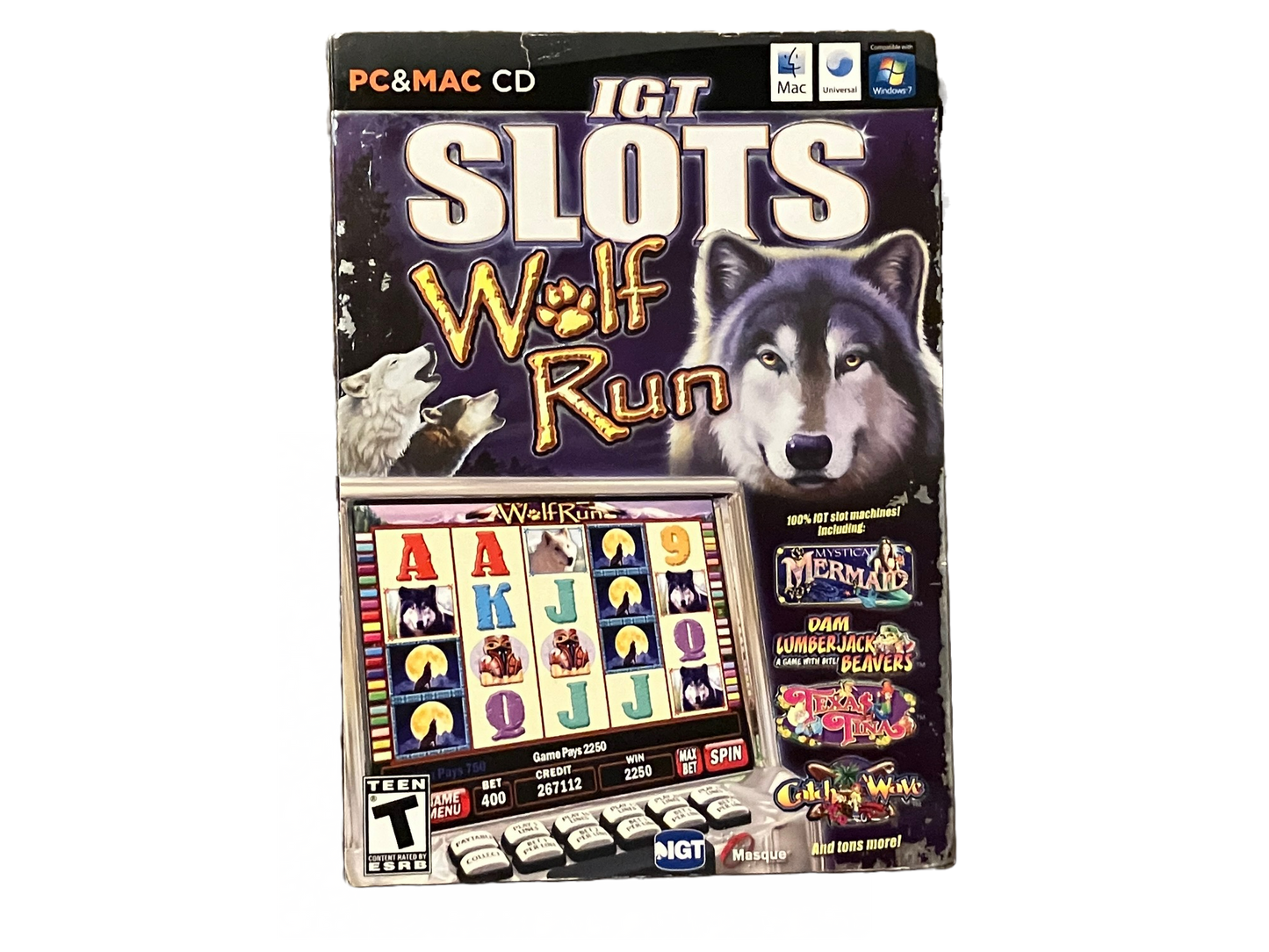 IGT Slots Wolf Run PC/MAC CD Rom Game.