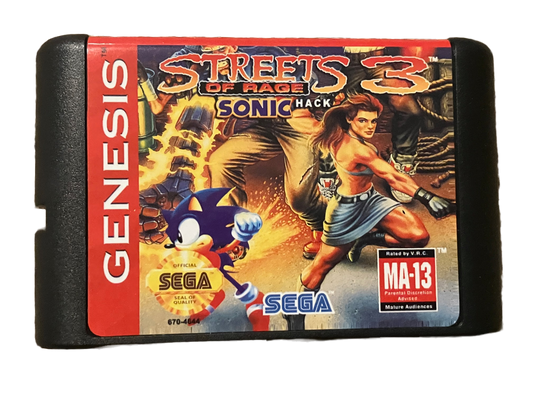 Streets of Rage 3 Sonic Hack Sega Genesis Video Game