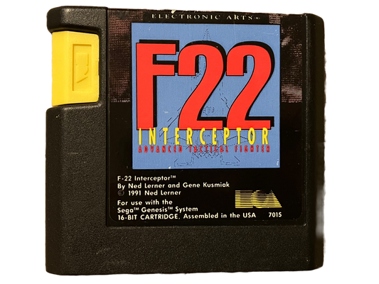 F22 Interceptor Sega Genesis Video Game