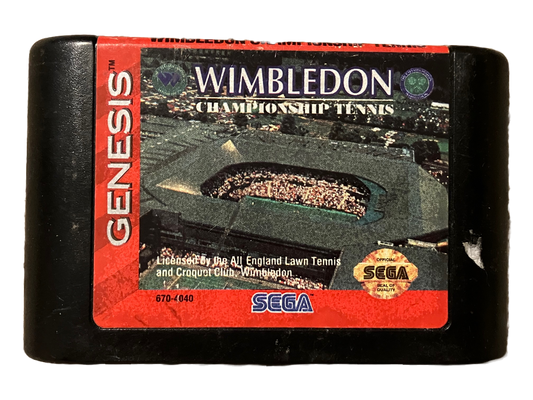 Wimbledon Championship Tennis Sega Genesis Video Game