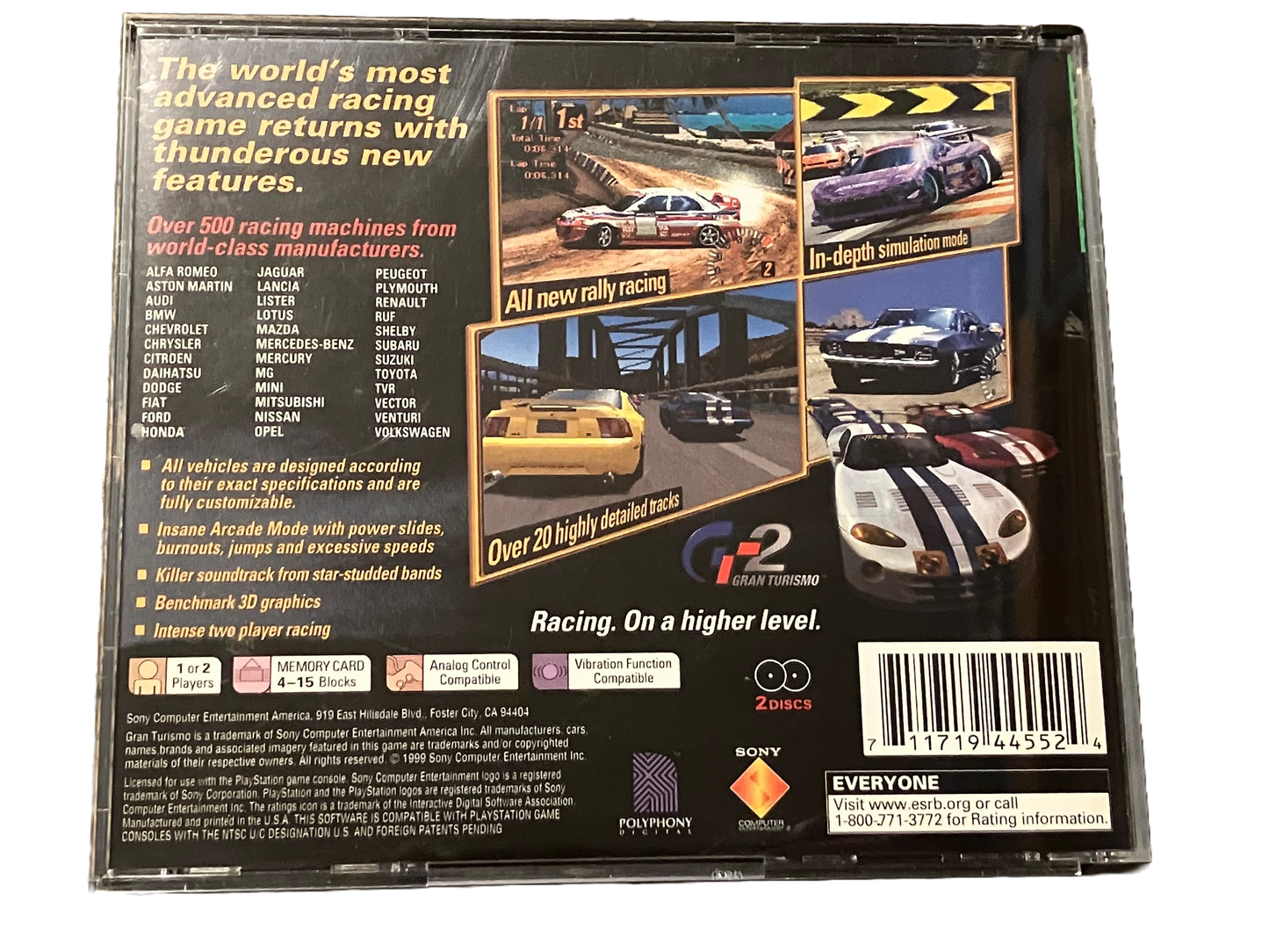 Gran Turismo 2 Sony PlayStation Video Game