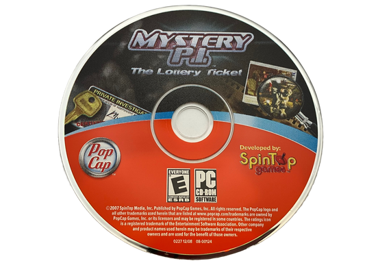Mystery P.I. The Lottery Ticket PC CD Rom Game Disc Only.