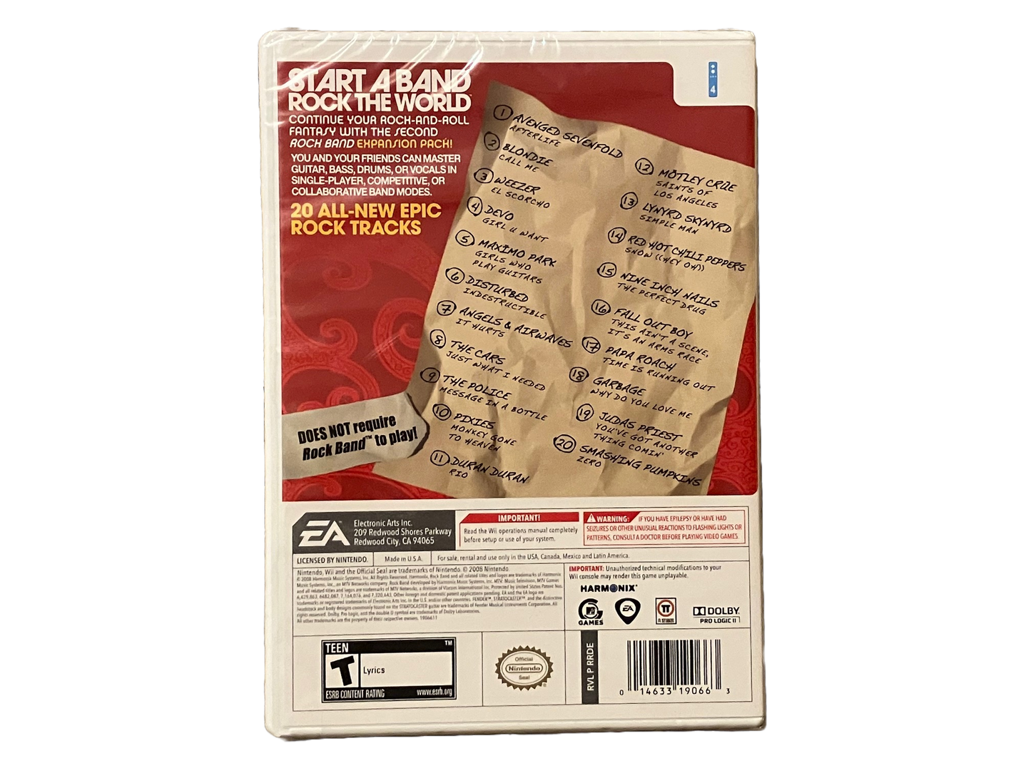 Rock Band Track Pack Volume 2 Nintendo Wii Sealed