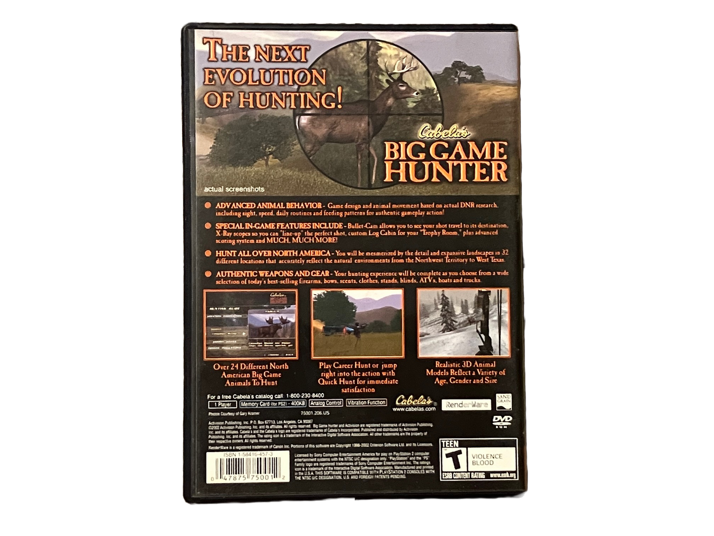 Cabela's Big Game Hunter (Greatest Hits) Sony PlayStation 2 PS2 Complete