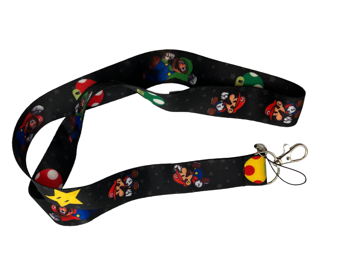Super Mario Bros Black Custom Lanyard
