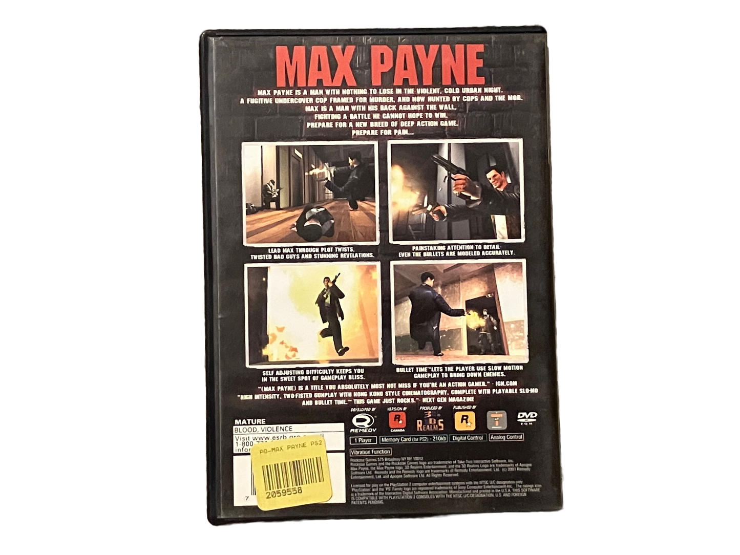 Max Payne Sony PlayStation 2 PS2