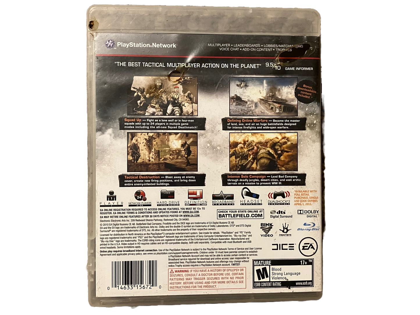 Battlefield Bad Company 2 Sony PlayStation 3 PS3 Complete