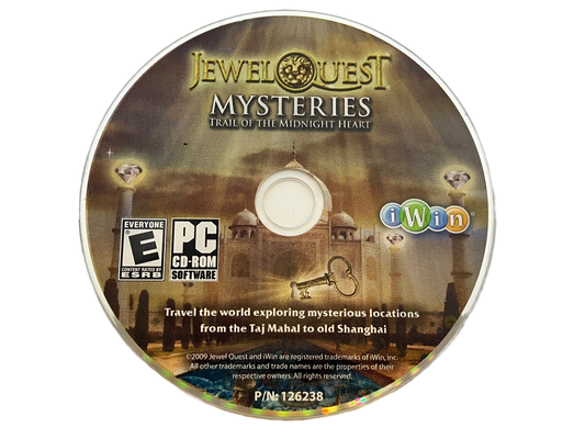 Jewel Quest Mysteries Trail of the Midnight Heart PC CD Rom Game Disc Only.