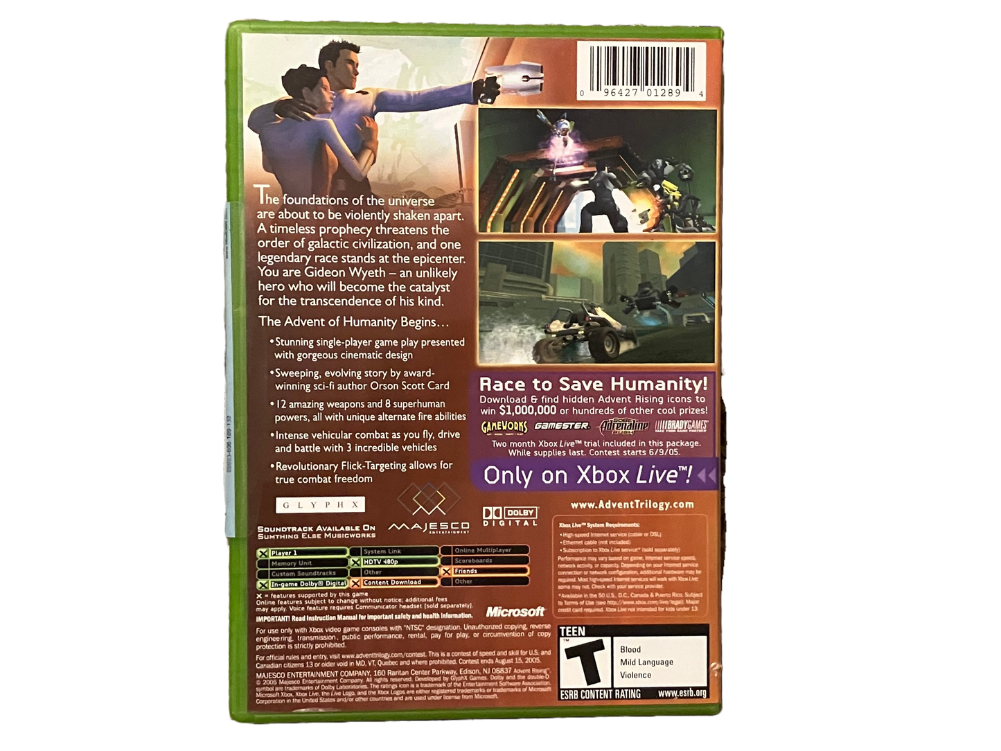 Advent Rising Microsoft Xbox Complete