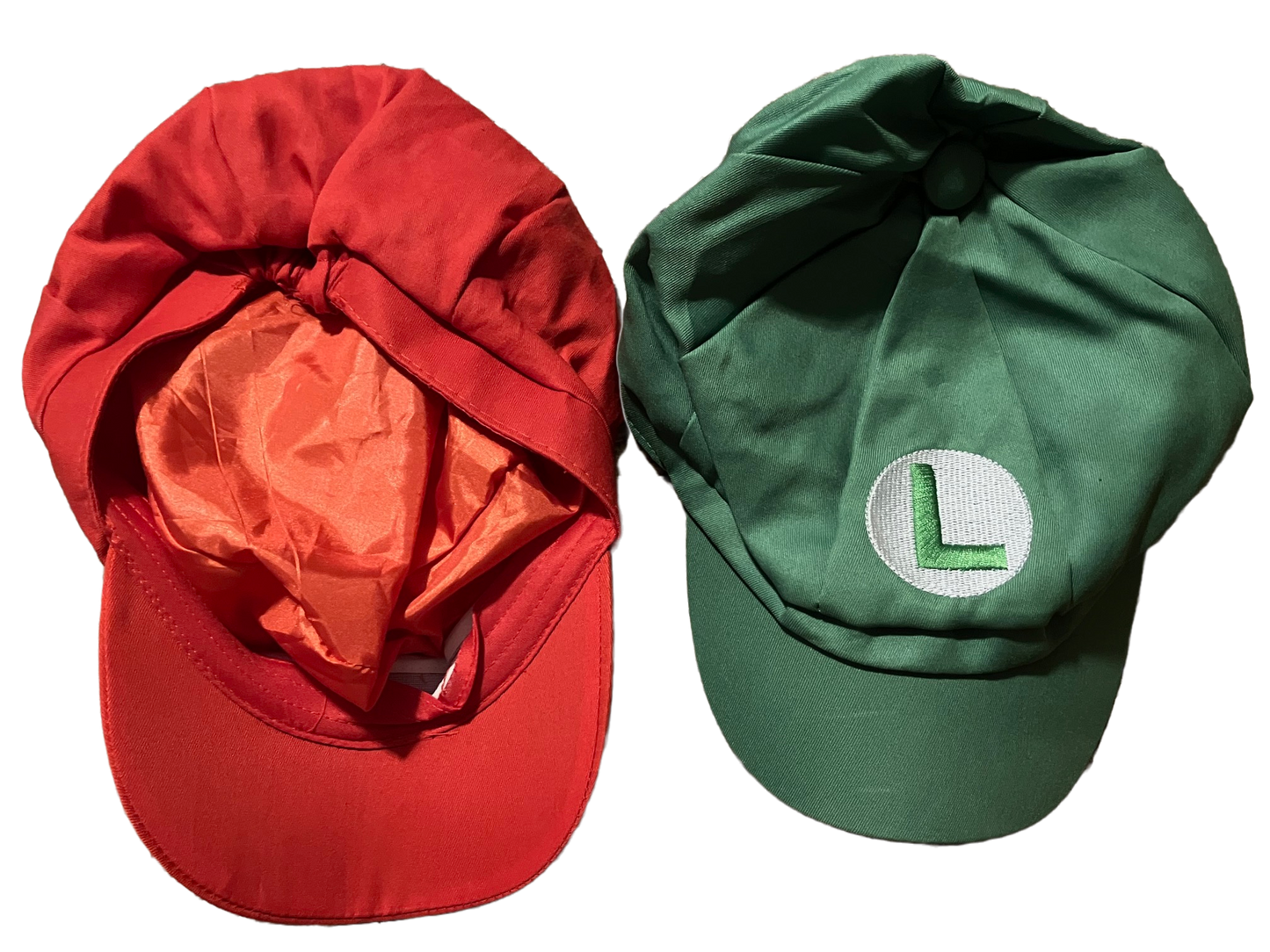 Mario & Luigi Halloween Costume Kids Hats. Set of 2.