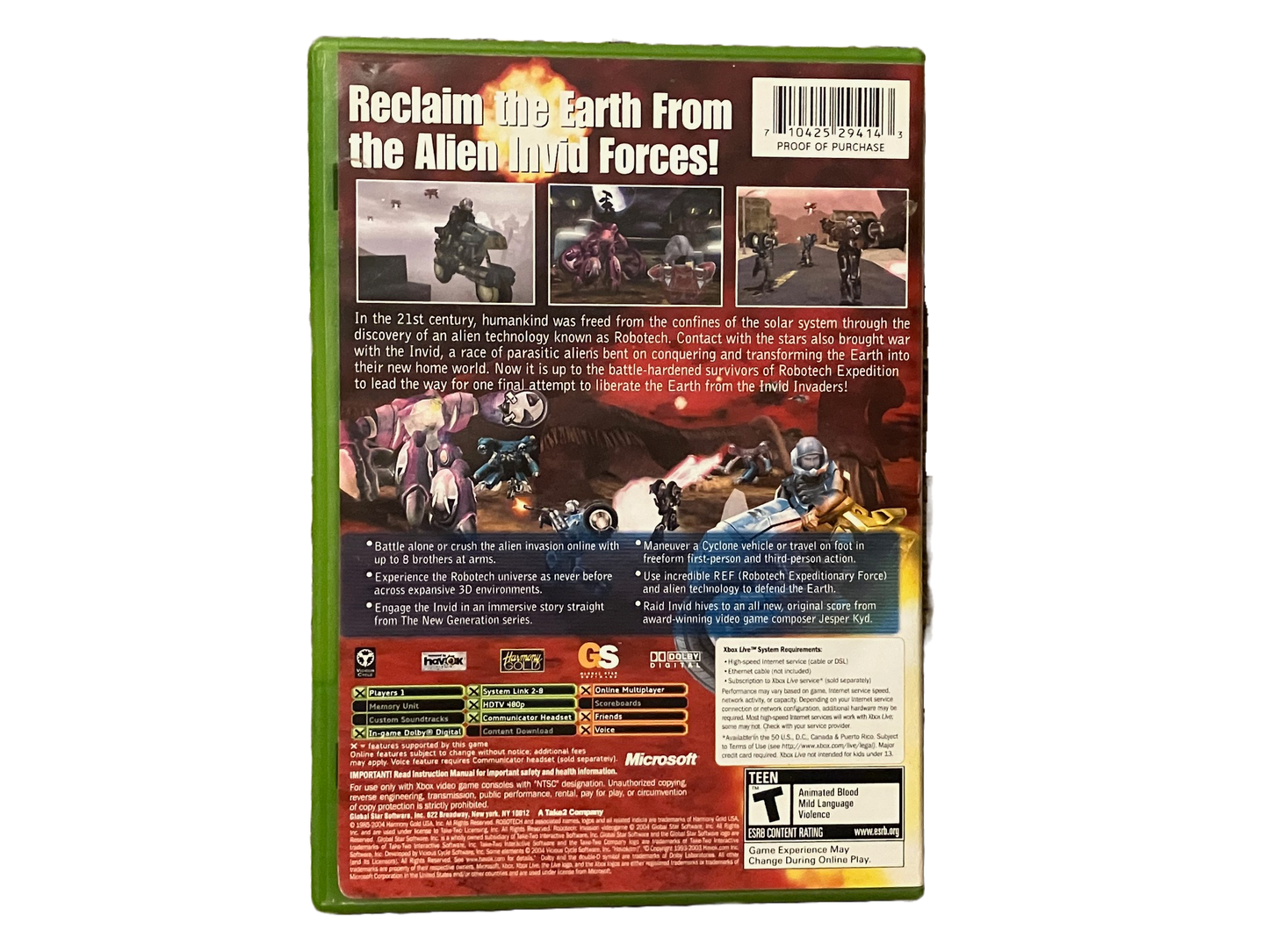 Robotech Invasion Original Xbox Complete