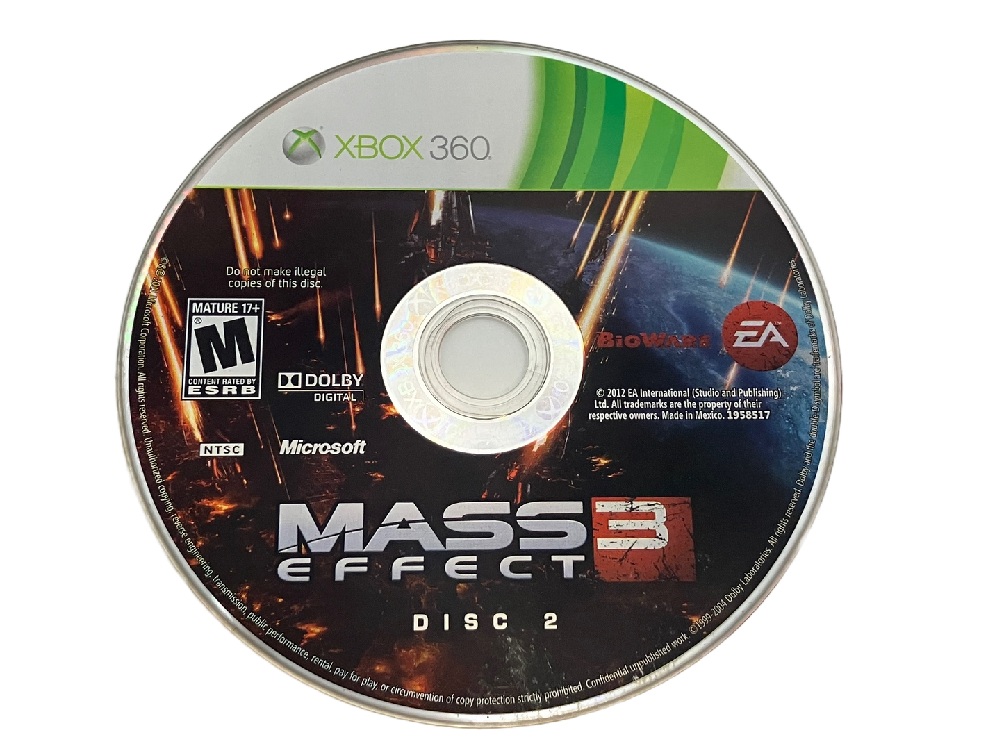 Mass Effect 3 Xbox 360 Disc 2 Only