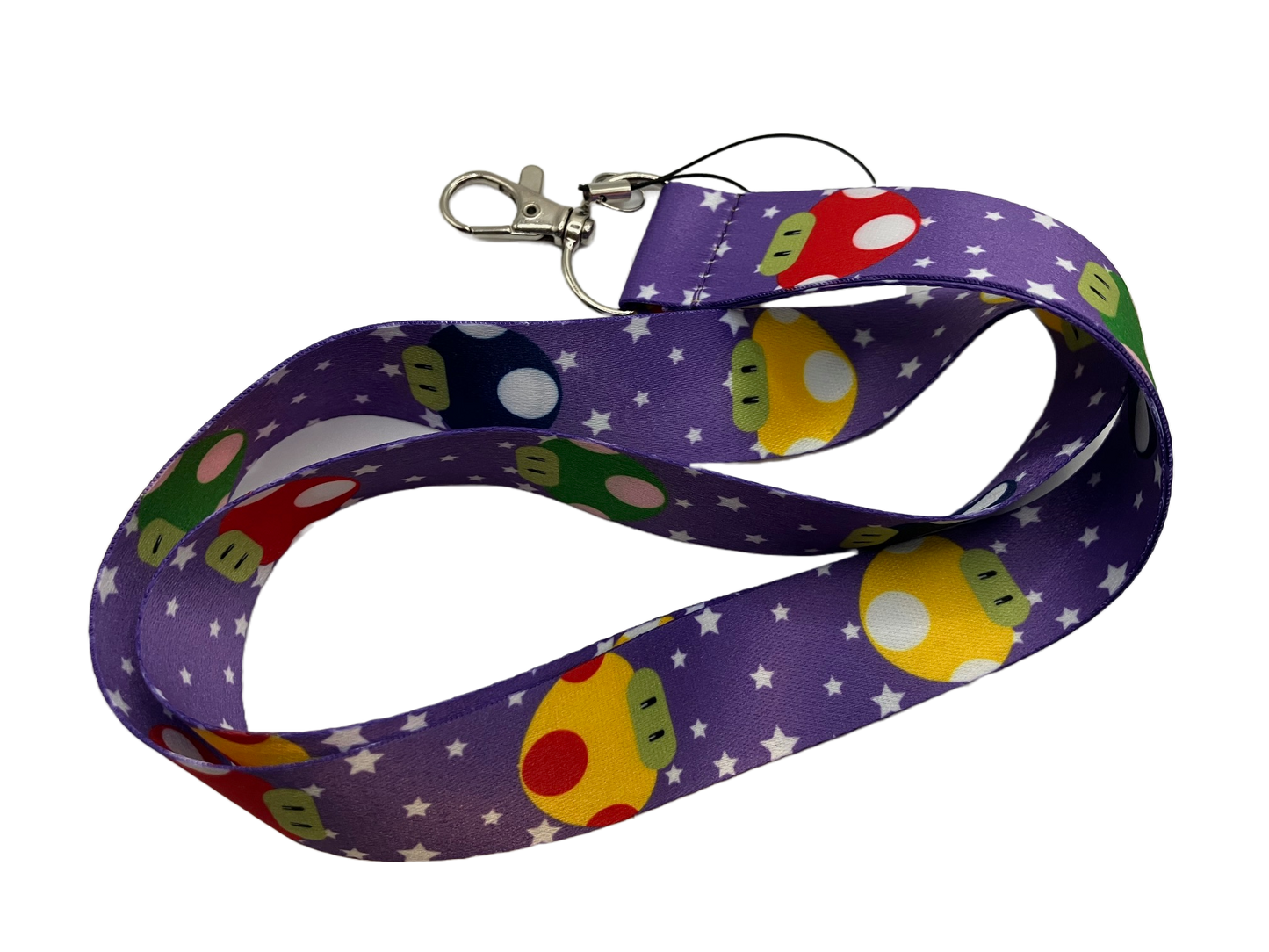 Super Mario Bros Mushrooms Purple Custom Lanyard